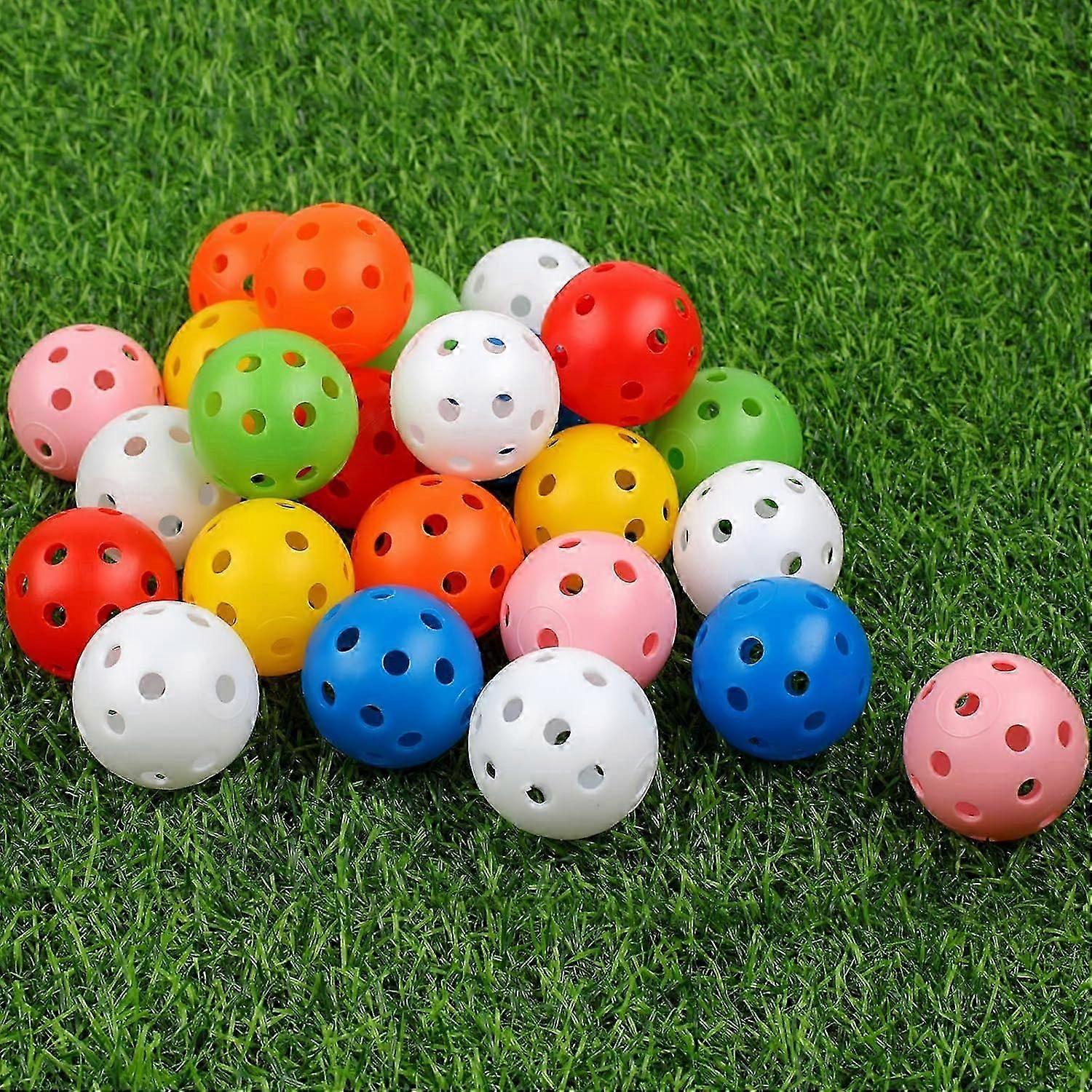24 Pack Practice Golf Balls 42mm Plastic Ideal for Backyard Training Multicolor