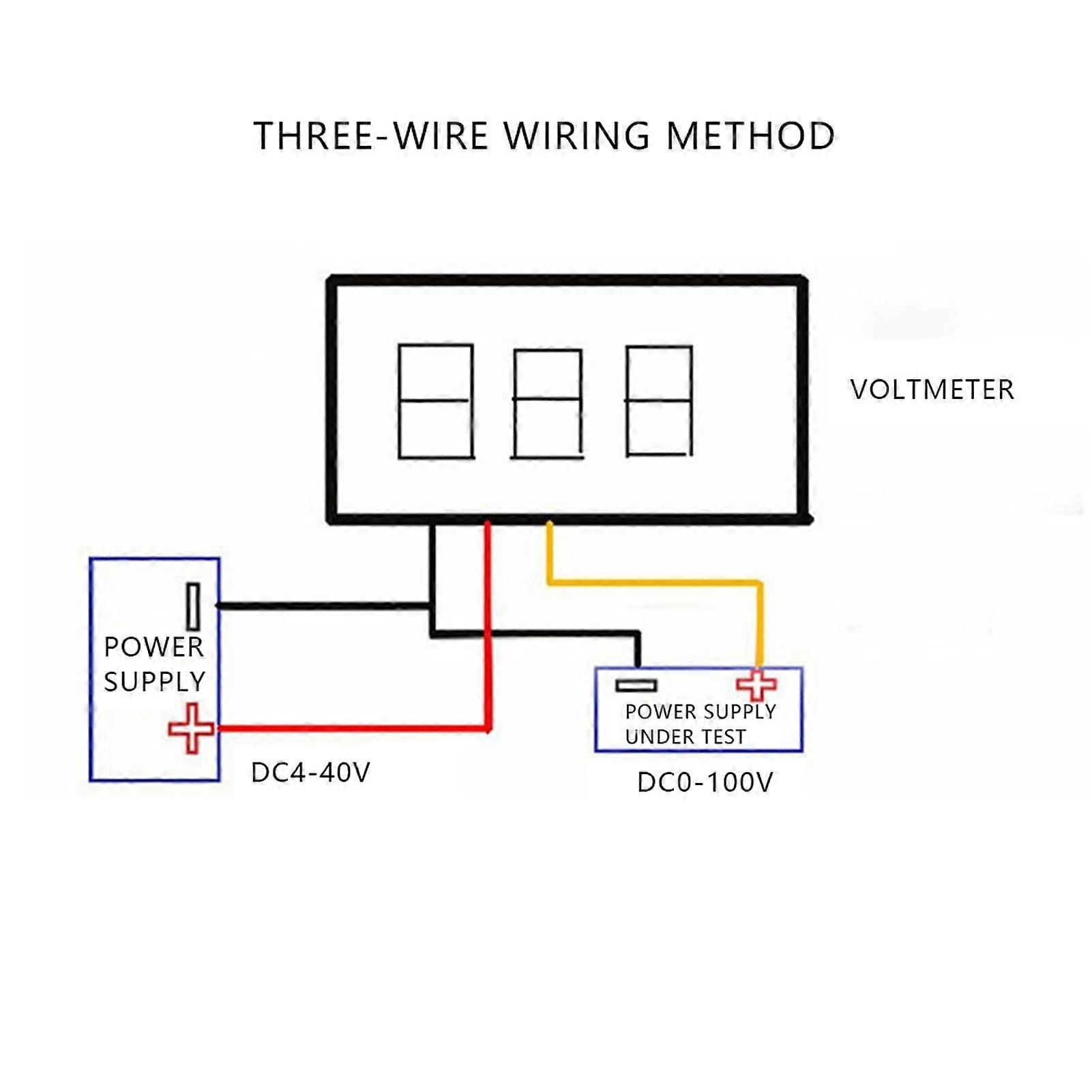 5st 0,36" digital DC-voltmeter 3 färger LED-spänningsmonitor