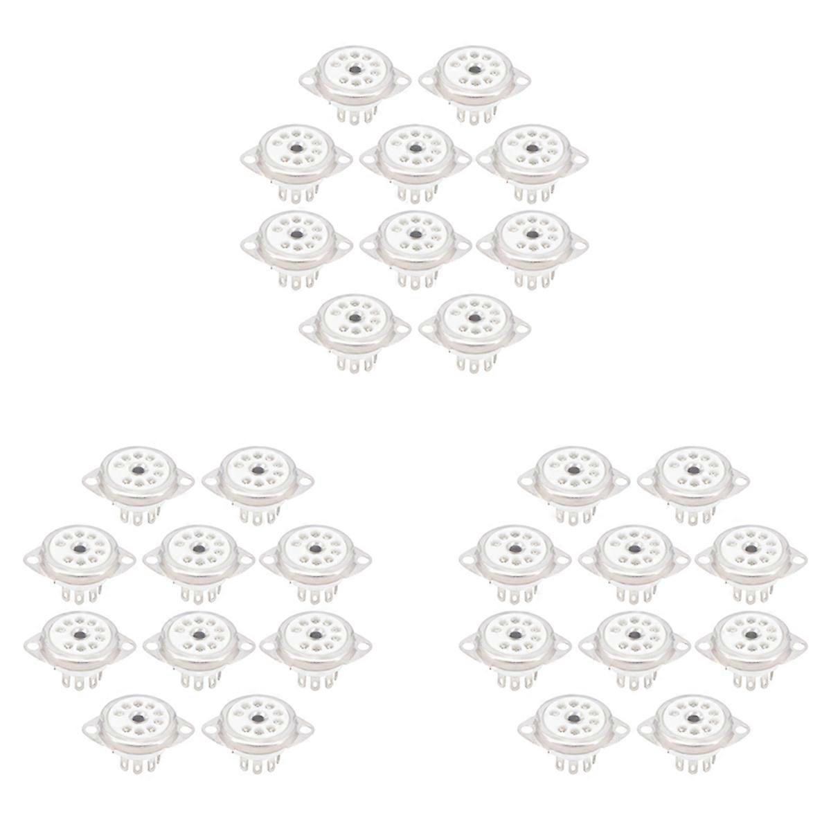 10PCS Ceramic B9A 9Pin Vacuum Tube Socket Panel Chassis Mount for ECC81 ECC82 ECC83 EL84 6922 Vacuum