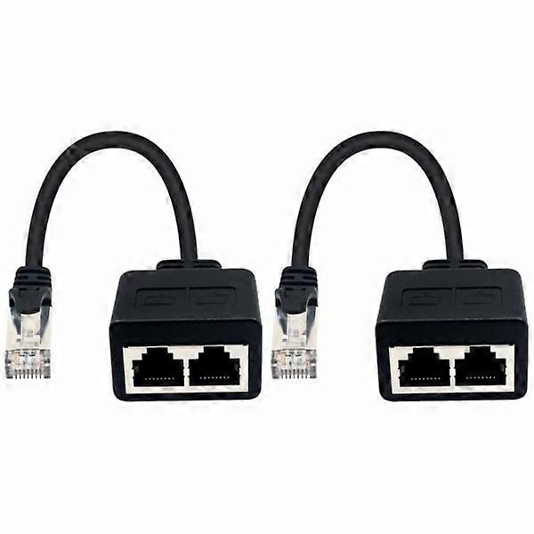 RJ45 1 male to 2 female adapter for LAN Ethernet cable extension (use at the same time) Surf online at the same time