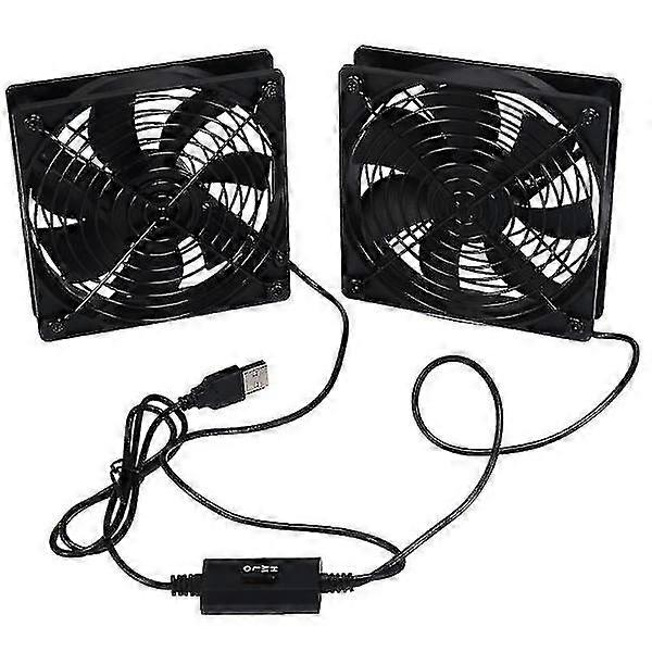 120mm 5V USB Powered PC Router Fans with Speed Controller, High Airflow Cooling Fan for Router Mode [HK] As shown