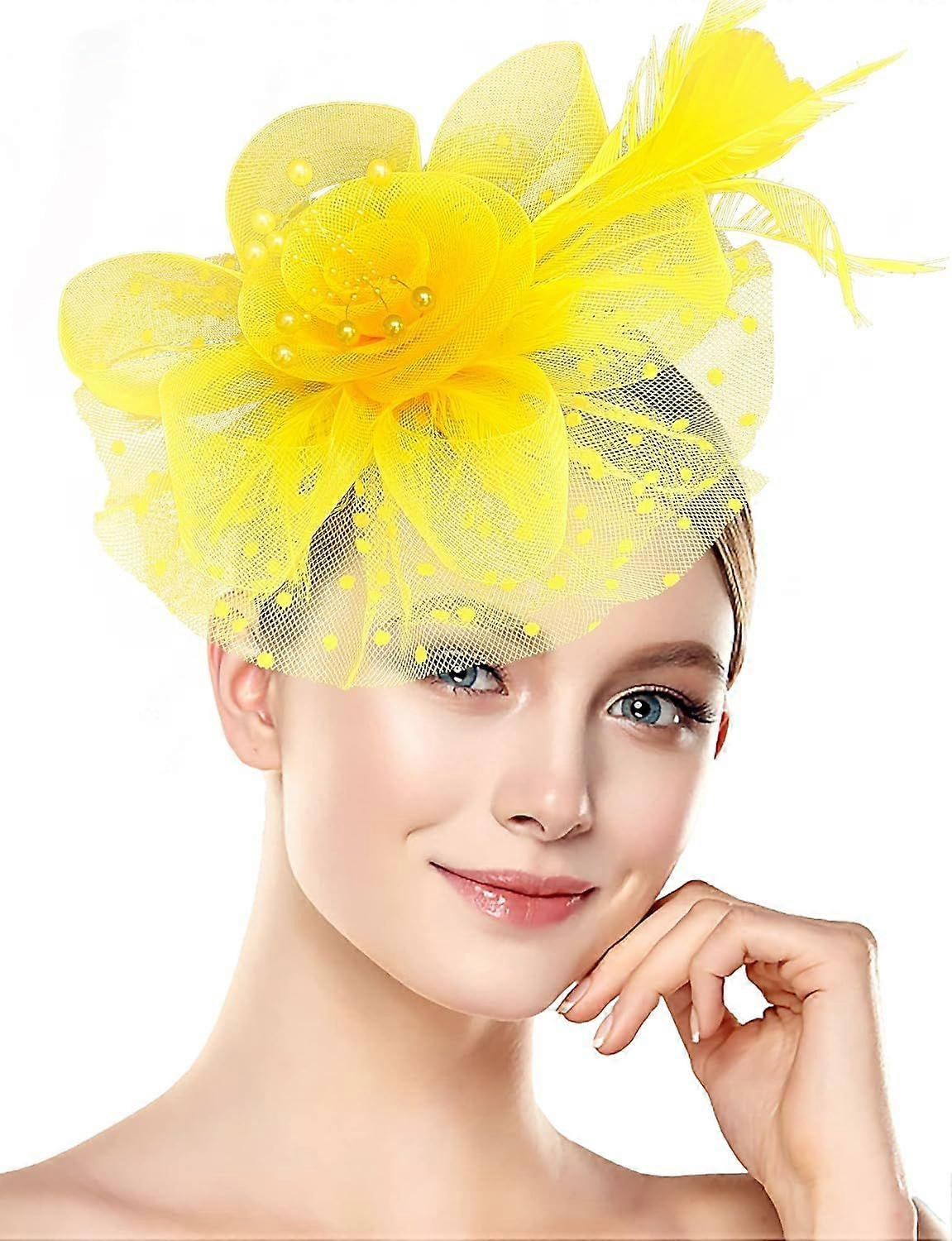 Halloween Fascinators Hat for Women Tea Party Feather Headband Mardi Gras
