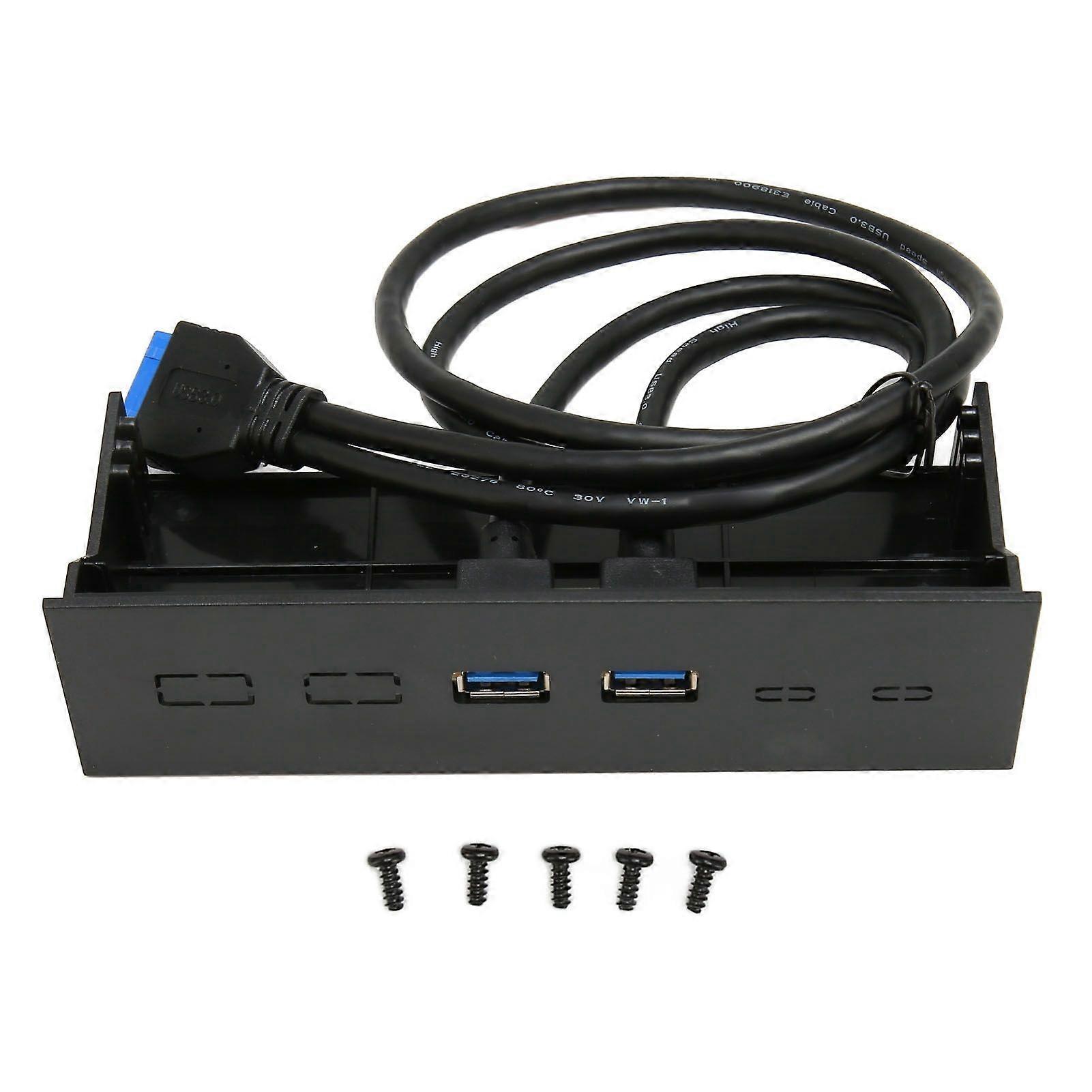 5.25in Front Panel 2 Port USB Port Optical Drive Front Panel USB 3.0 to 19 Pin Metal Optical Drive Bay for PC Computer Case