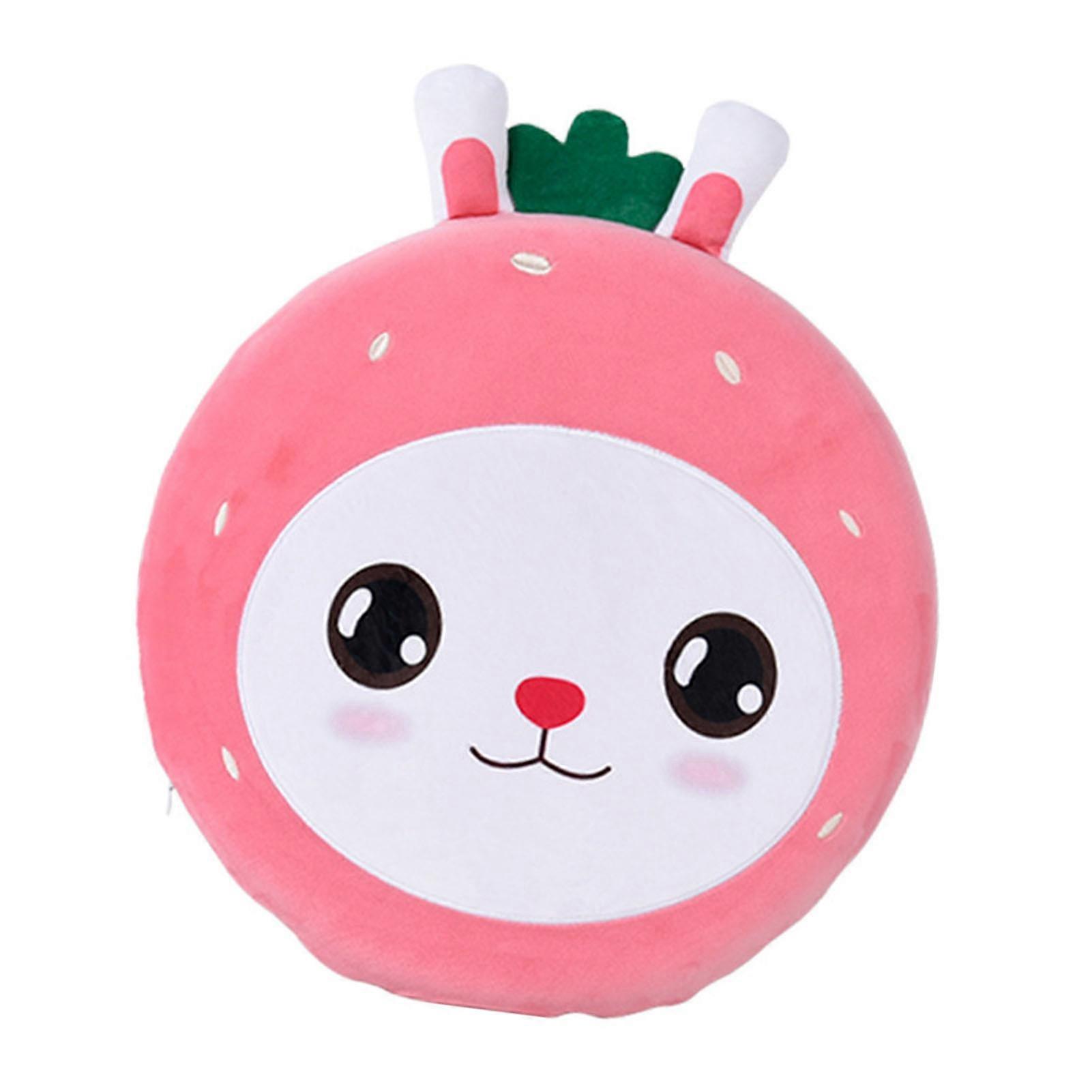 Round Floor Cushion Strawberry Rabbit 40x40x4.5cm Soft Memory Foam