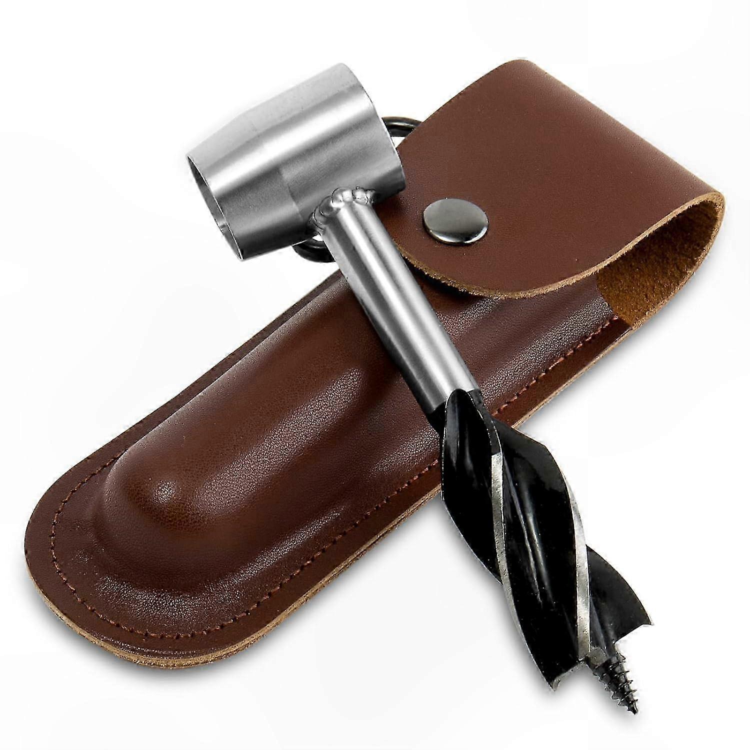 Multi-Function Hand Drill for Woodworking with Leather Case and Spanner, Ideal for Survival and Crafting Tasks