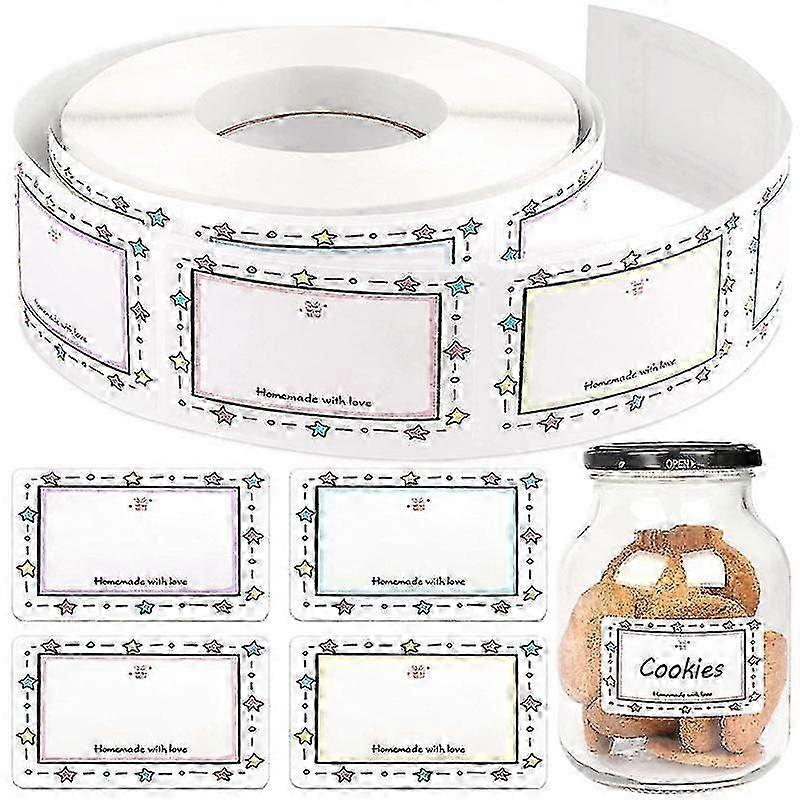 1 Roll/250 Pieces Food Labels Self Adhesive Jam Jar Labels 5x3cm Container Labels