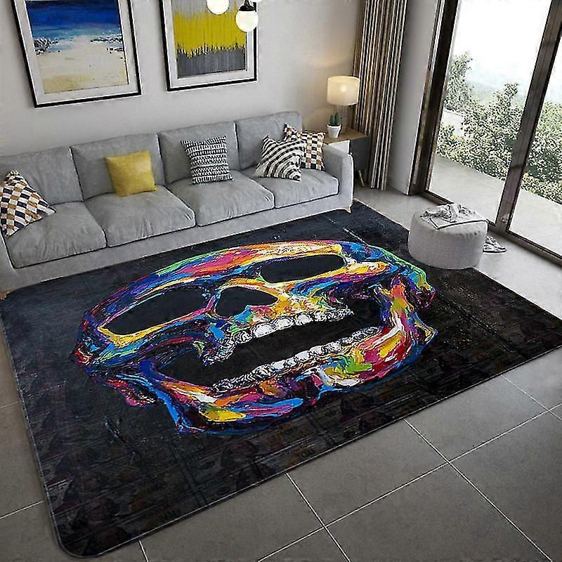 3D-tryckt skalle designmatta för sovrum vardagsrum