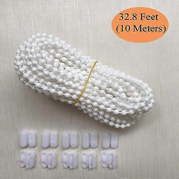 Plastic bead chain, 10 meters including 10 connectors, suitable for various curtains
