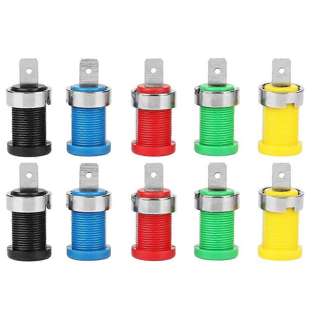 P3007 10Piece Mixed Color Banana Socket 4.0mm Jack For Panel Mounting Test Probes