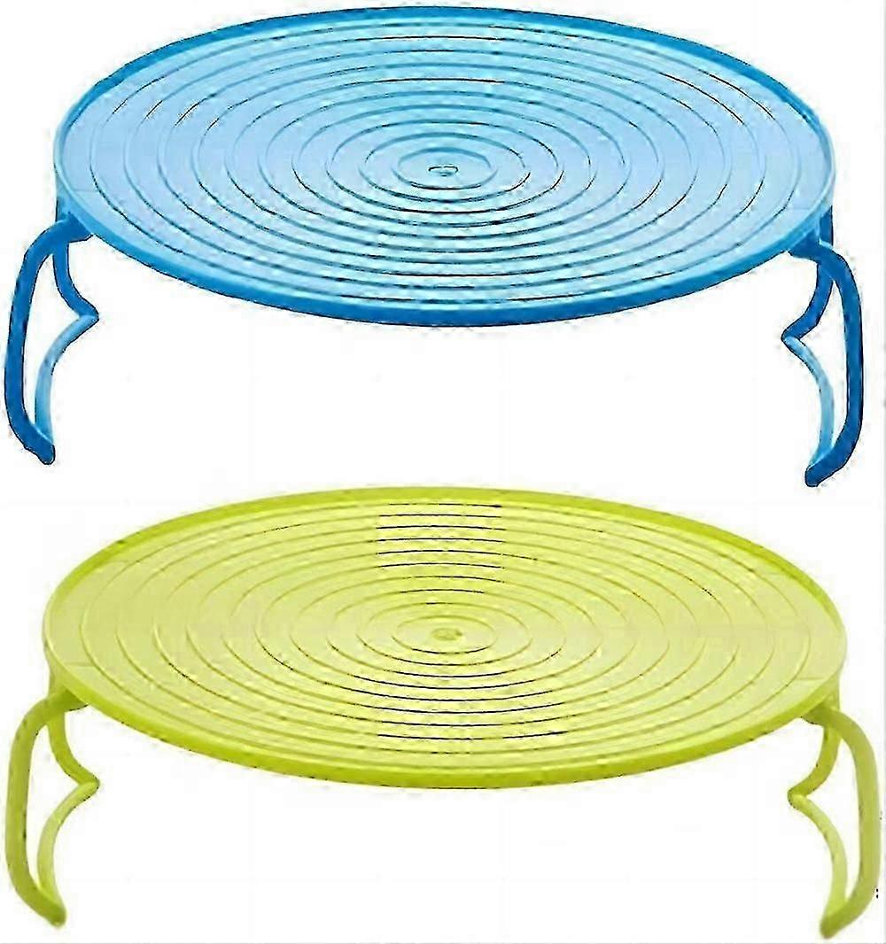 two PCS Microwave Folding Tray Steaming Rack Plate Stacker