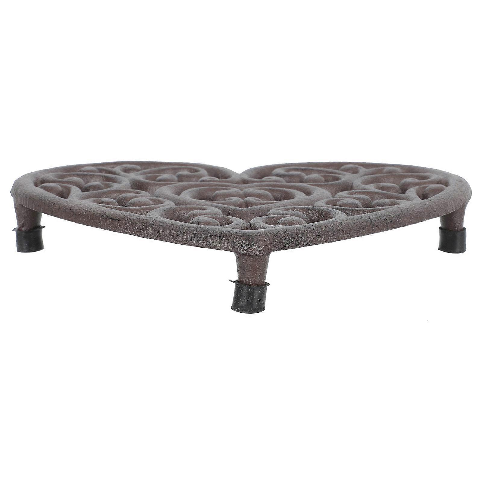 Brown Cast Iron Placemat for Home Use Heat Insulated Protects from Scratch 1 Pc