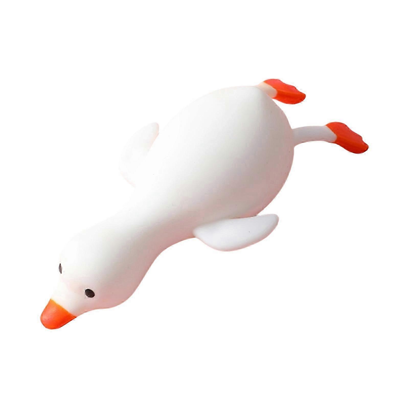 Portable Duck Adorable Sensory Toy For Stress Relief Silicone Material Kids Adults Safe Design White