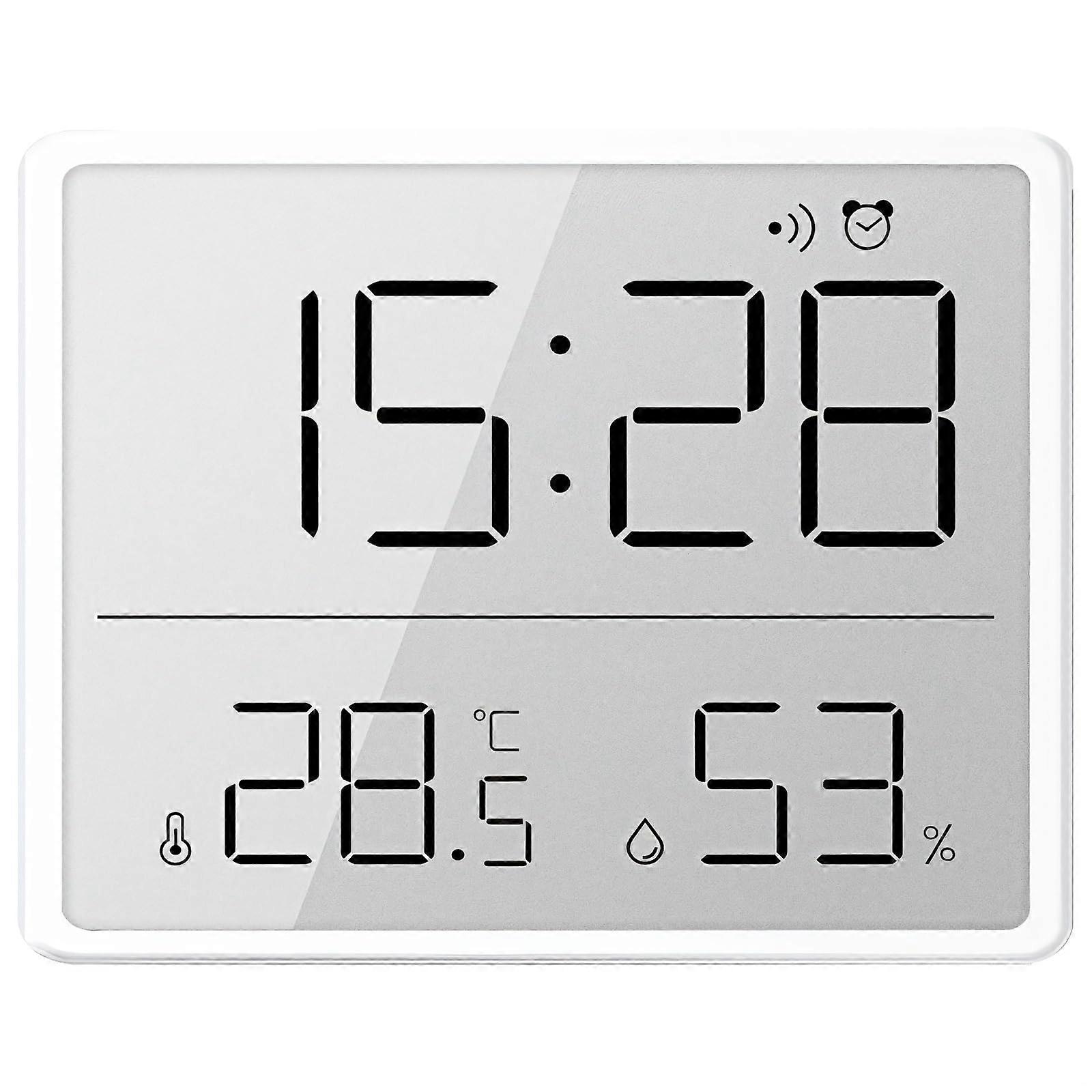 Lcd Display Temperature And Humidity Monitor Ultra Thin Digital Wall Clock Battery Powered Multi Functional Alarm