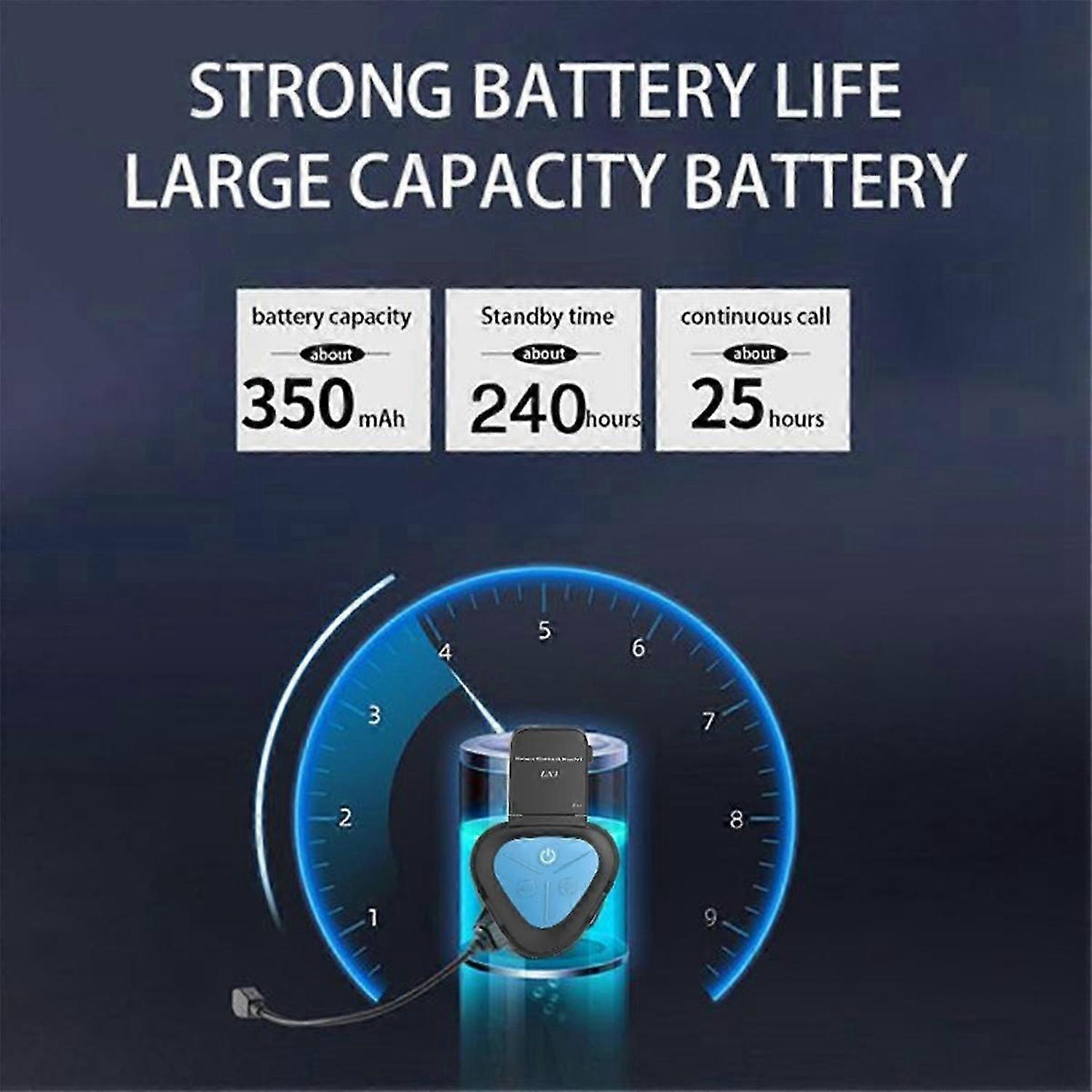 LX1 Motorcycle Summer Helmet Special Bluetooth Headset Portable Smart Noise Wireless Waterproof Headset,Black-Blue