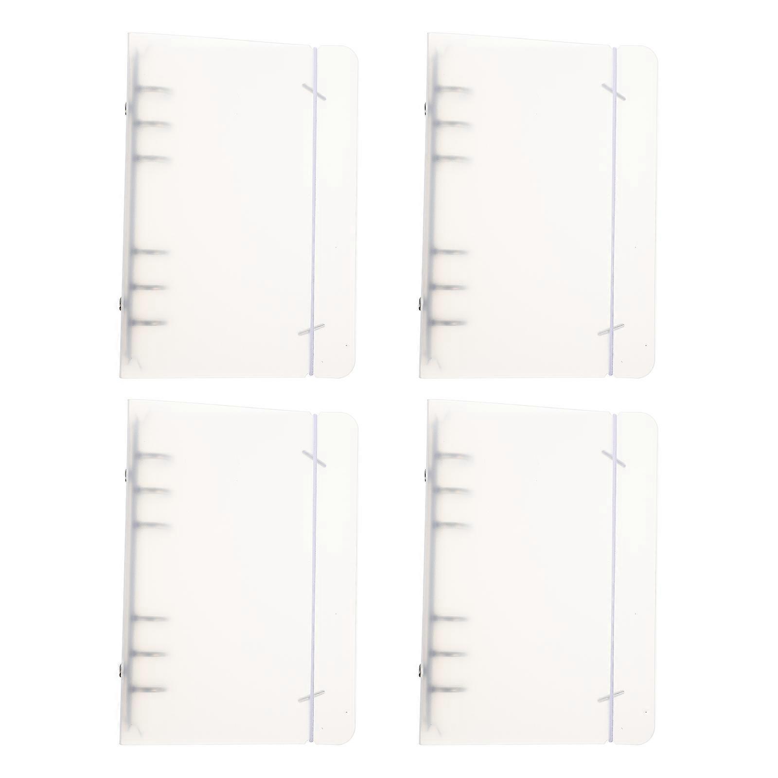 Notepad PP Case for Protection 4Pcs Transparent Loose-Leaf Notebook Cover