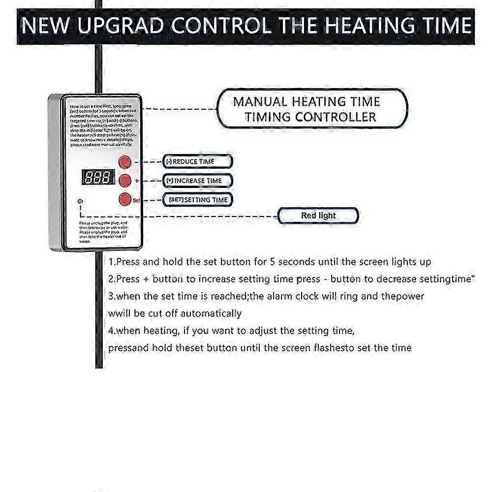 3000W Poolheizung - Elektrischer Warmwasserbereiter 220V mit Smart Timer-DG