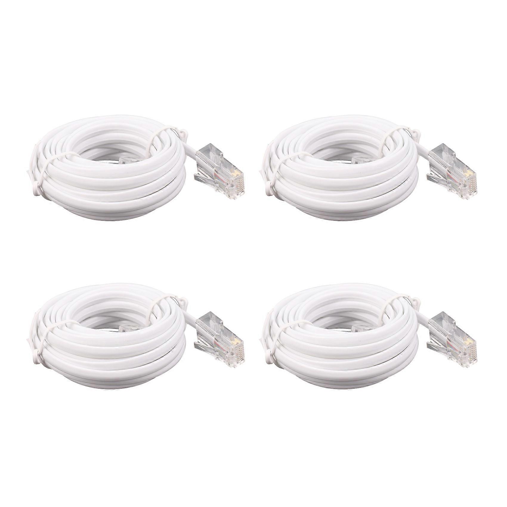 4X RJ11 6P4C to RJ45 8P4C Modular Phone Internet Extension Cable 3 Meter
