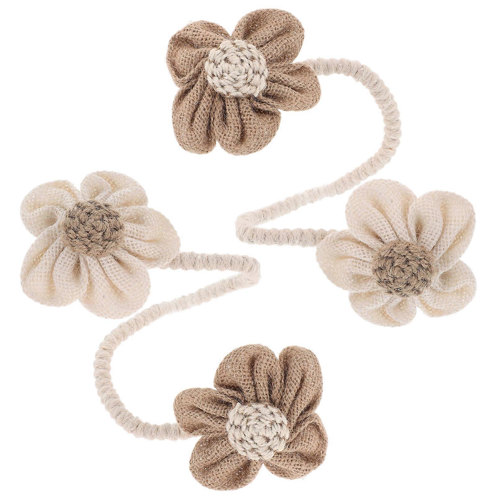 Floral Curtain Tiebacks Boho Curtain Holdbacks for Decorative Window Treatment 8Pcs