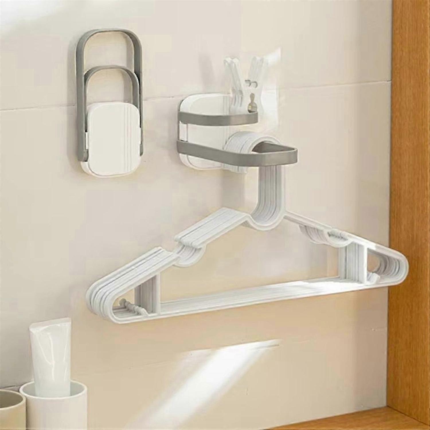 Multifunctional Clothes Hanger Storage Rack Punch-Free Wall-Mounted B