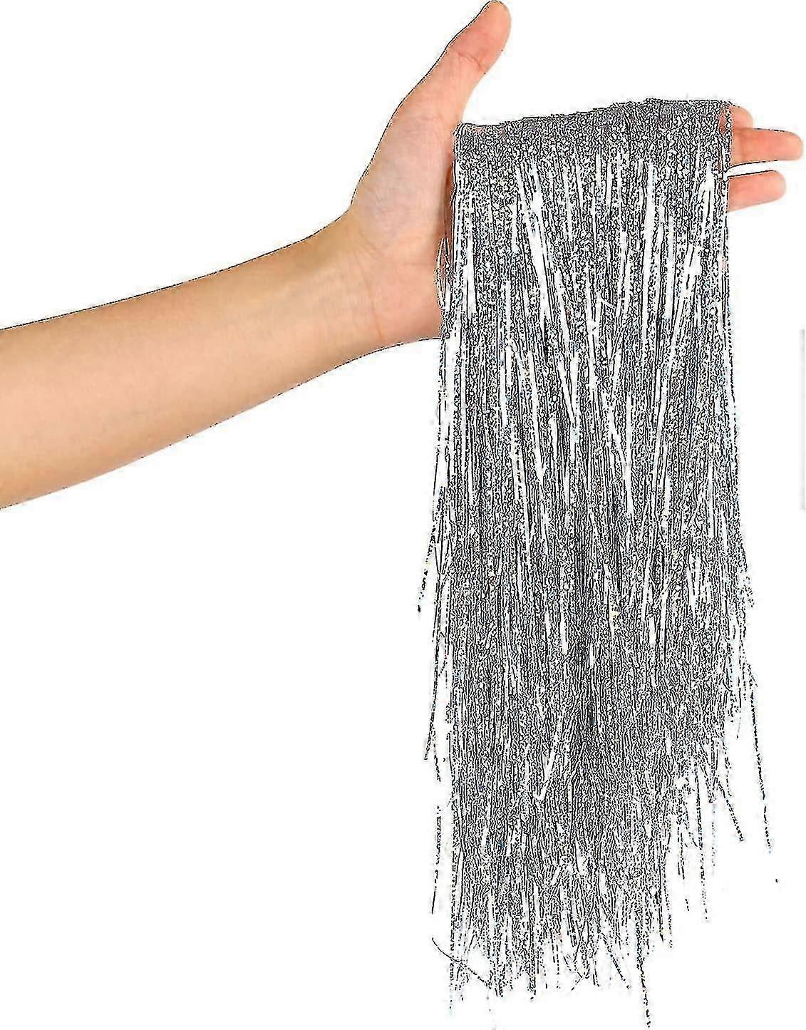 2000 Strands Silver Tinsel Icicles - Foil Fringe Christmas Decorations