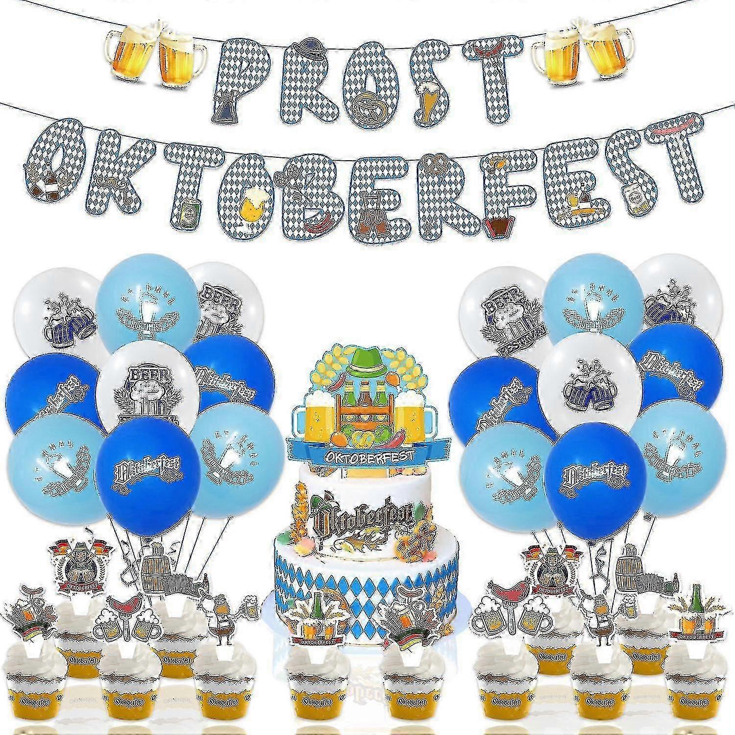 Oktoberfest Decoration, Oktoberfest Balloon Decoration, Oktoberfest Banner, Bavarian Oktoberfest Decoration, Bavarian Decoration With Tablecloth, Okto