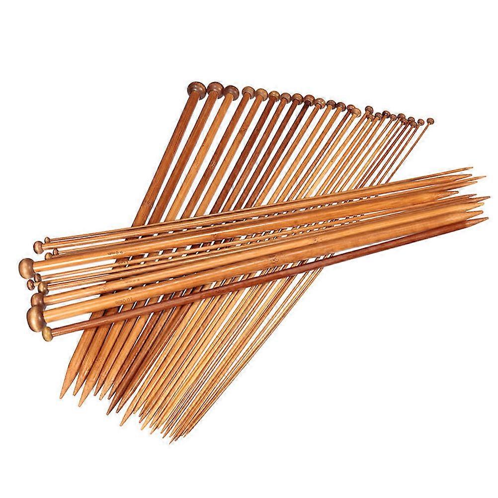 Bamboo Crochet Needles for Crochet Knitting 18Pairs Carbonized Material