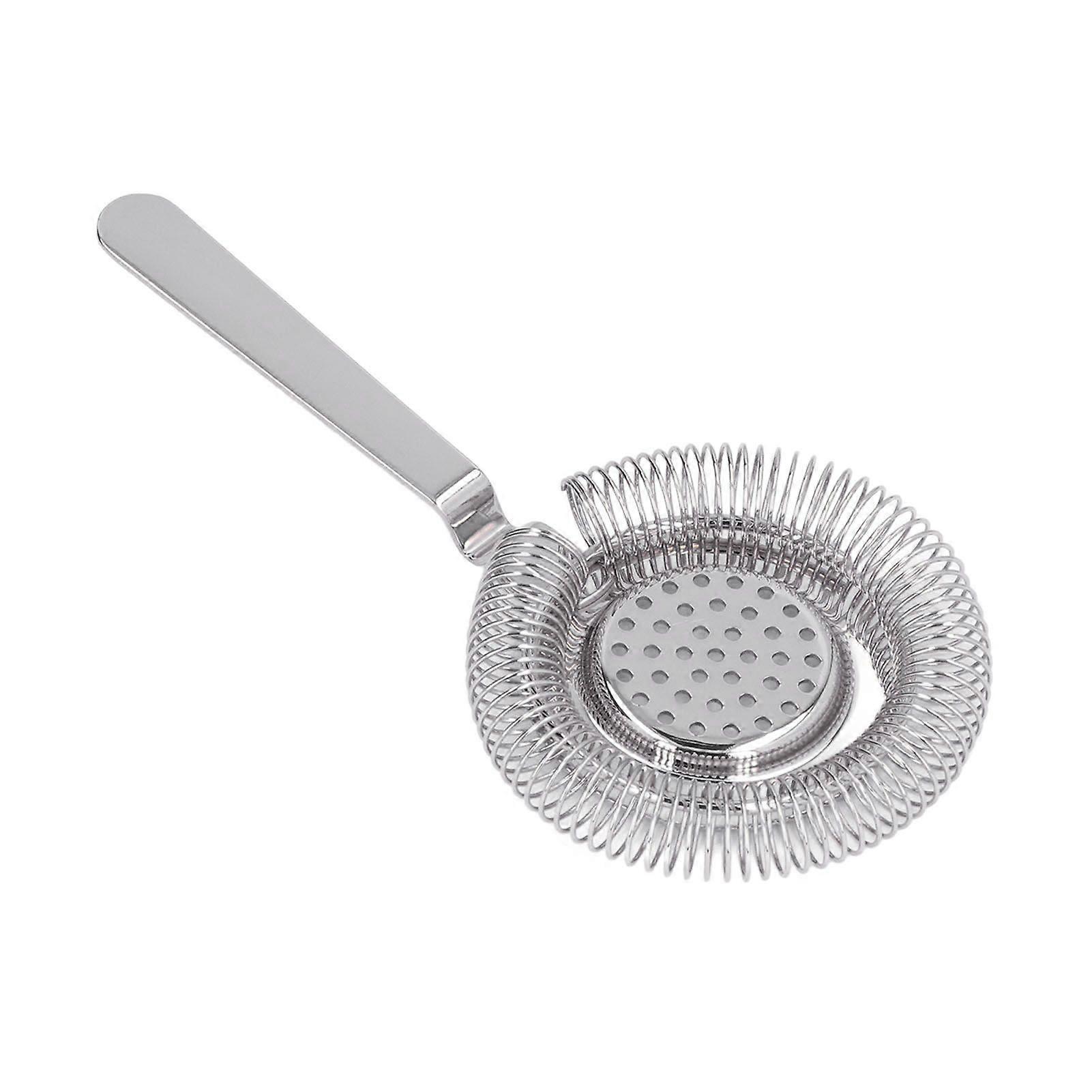 Bar Strainer Fine Filtering Professional Stainless Steel Cocktail Strainer for Bartending Restaurant Party Silver