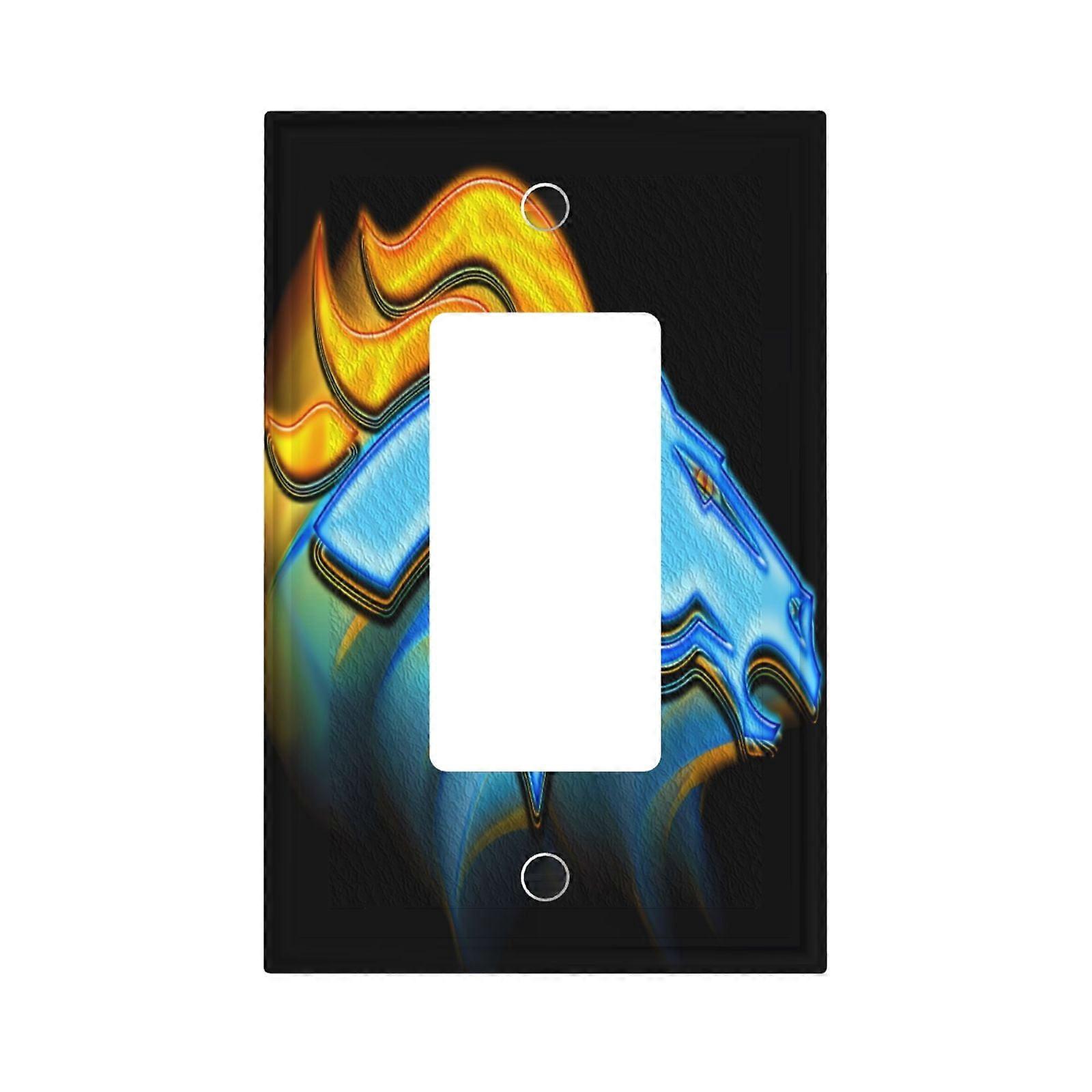 Broncos Switching Lights Single Leather Roman Frame Switch Panel Wall Panel Single Double/Pull Light Switch