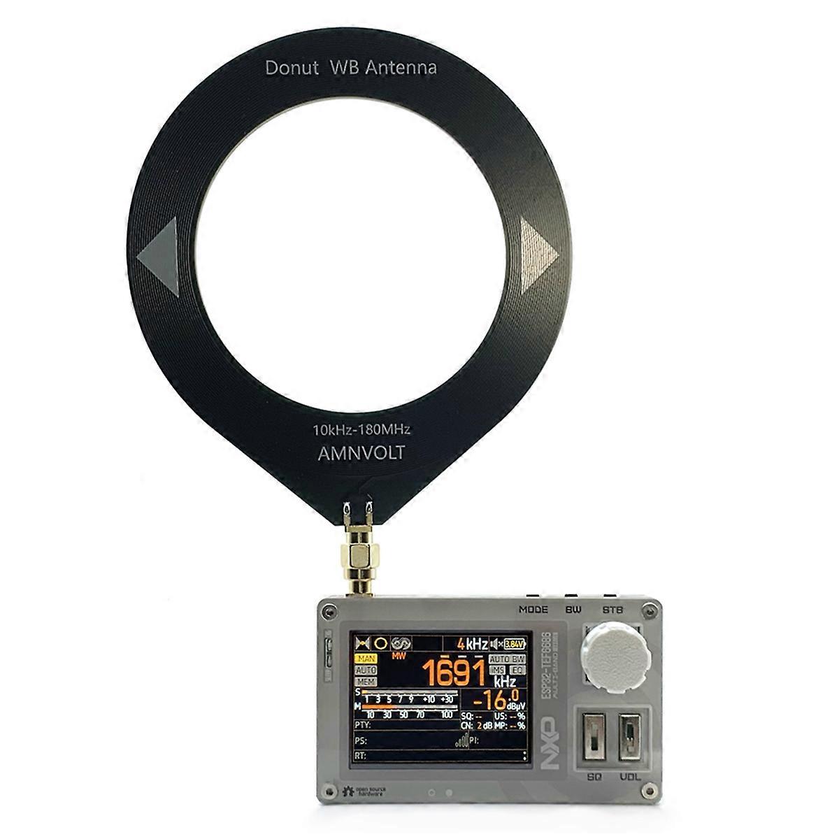 Mini radio TEF6686 ESP32 à bande complète, récepteur radio FM/LW/MW/SW, écran IPS 2 pouces