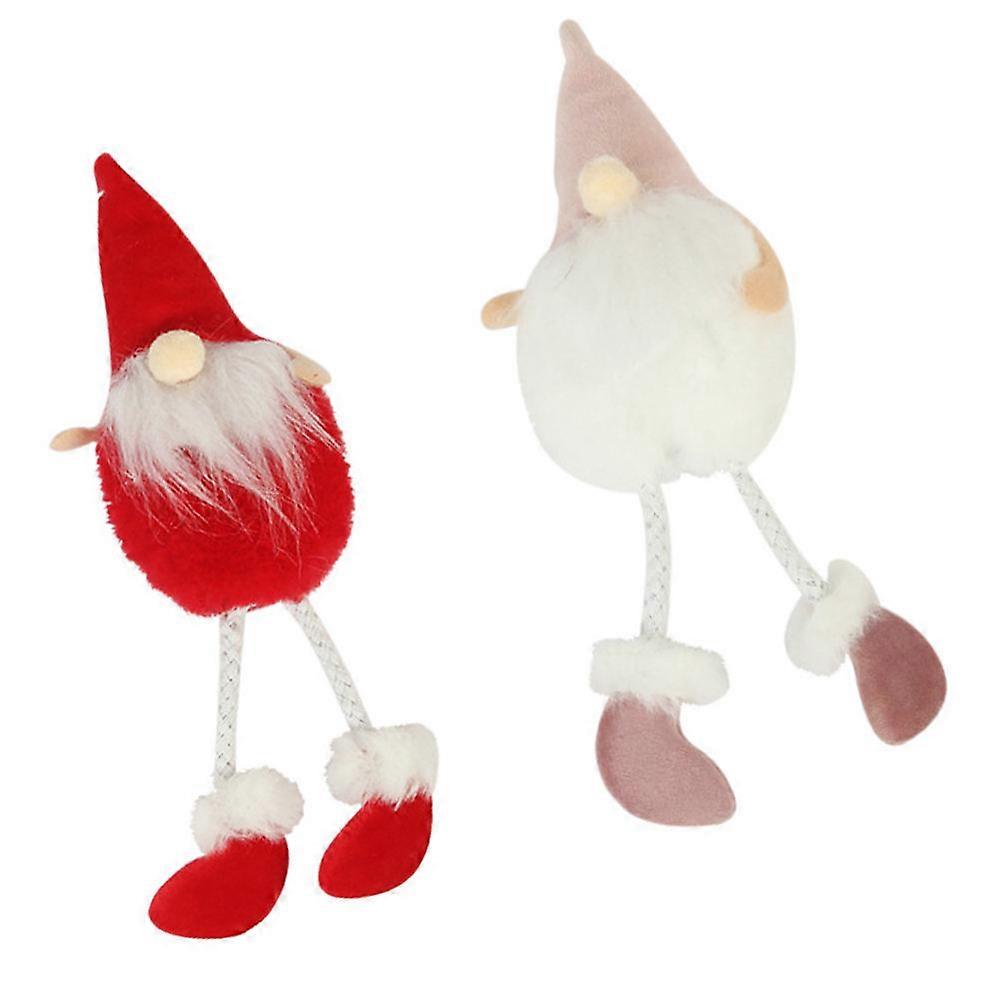 Gnome Doll Pendants Christmas Tree Pendants for Decoration 2Pcs Polyester