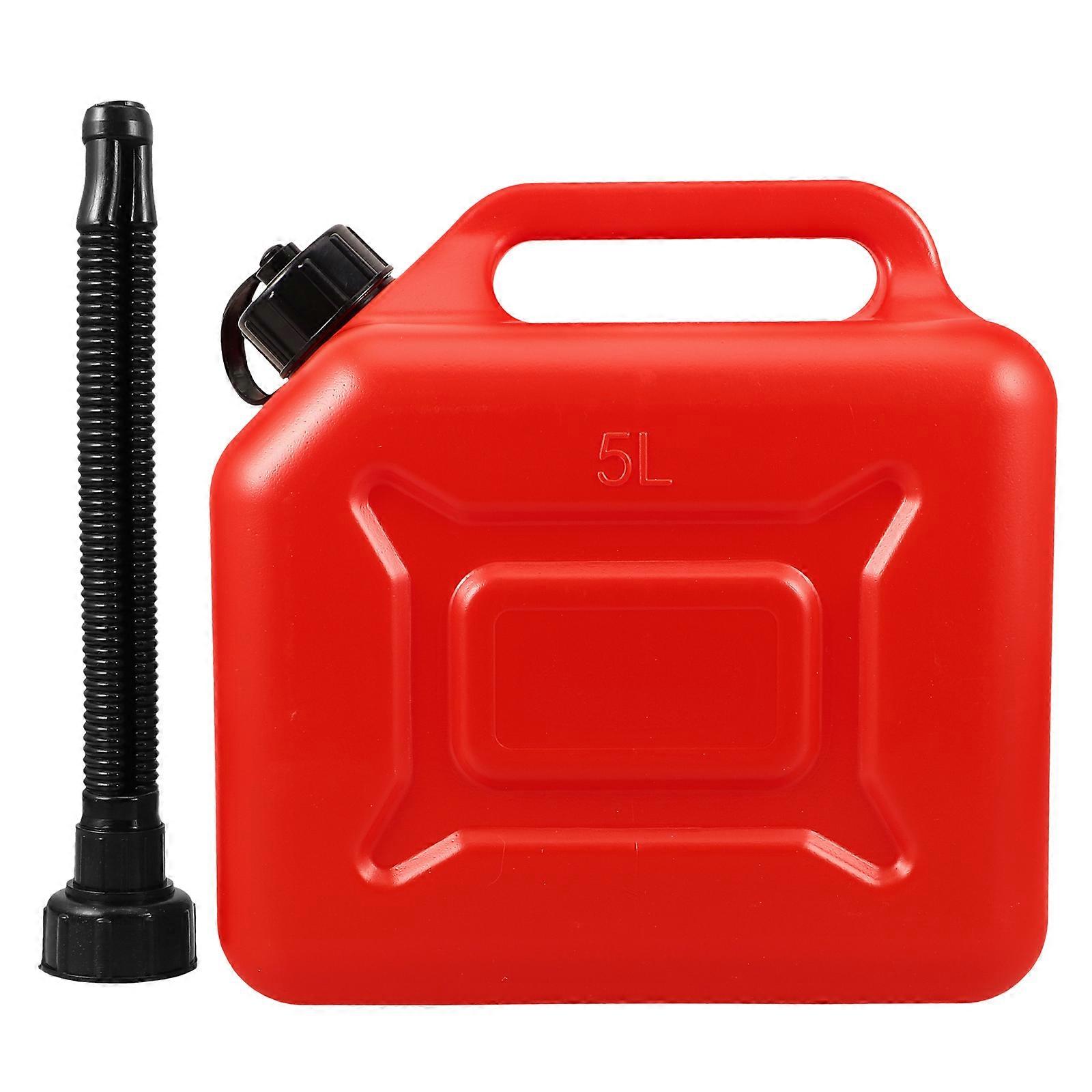 Portable Gasoline Jug Small Petrol Can Outdoor Gasoline Bucket Red Rectangular Static Protection 1Pack