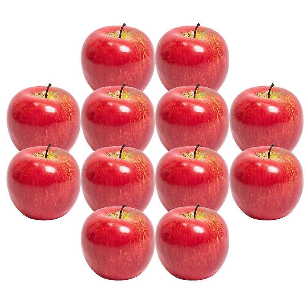12Pcs Artificial Fruit Simulation Red Decoration Game Props Round Kitchen Home Decor
