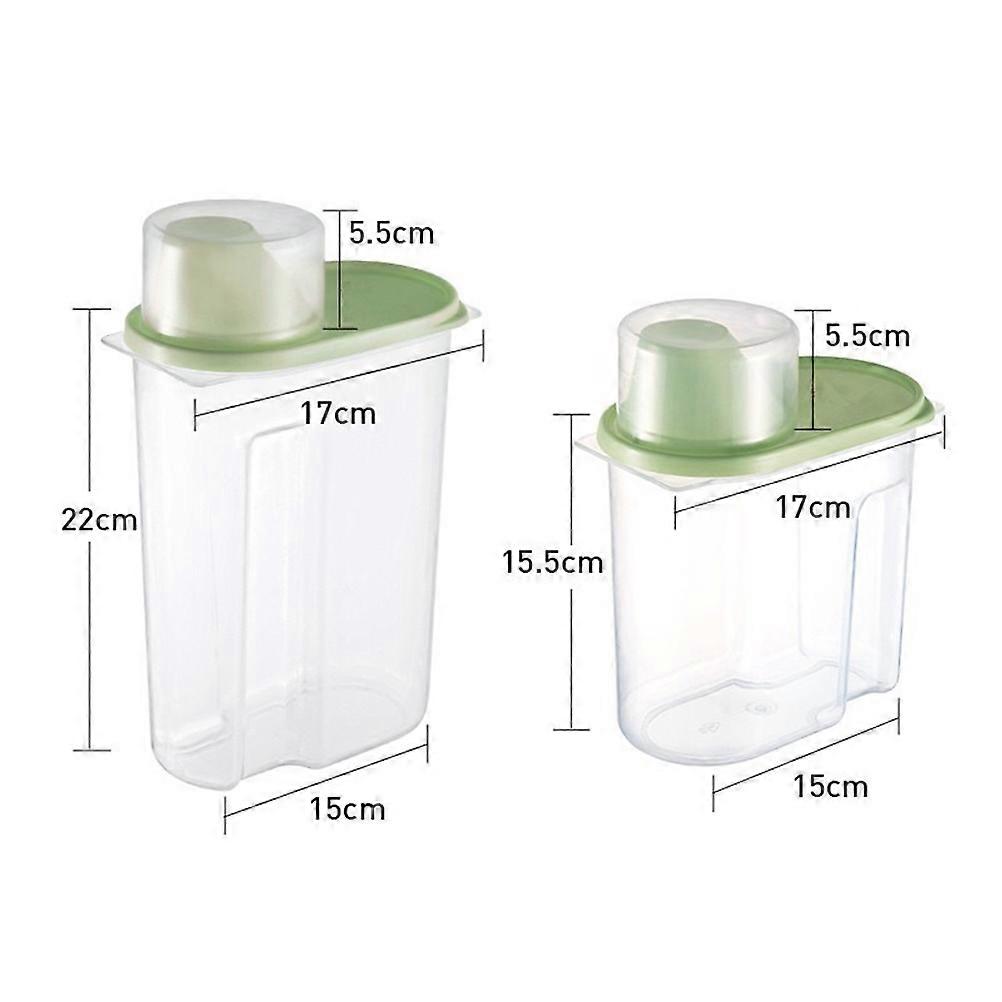 Transparent Food Storage Jar 1.9L with Lid for Kitchen Dry Food Organization Small Size Airtight Design 1Set