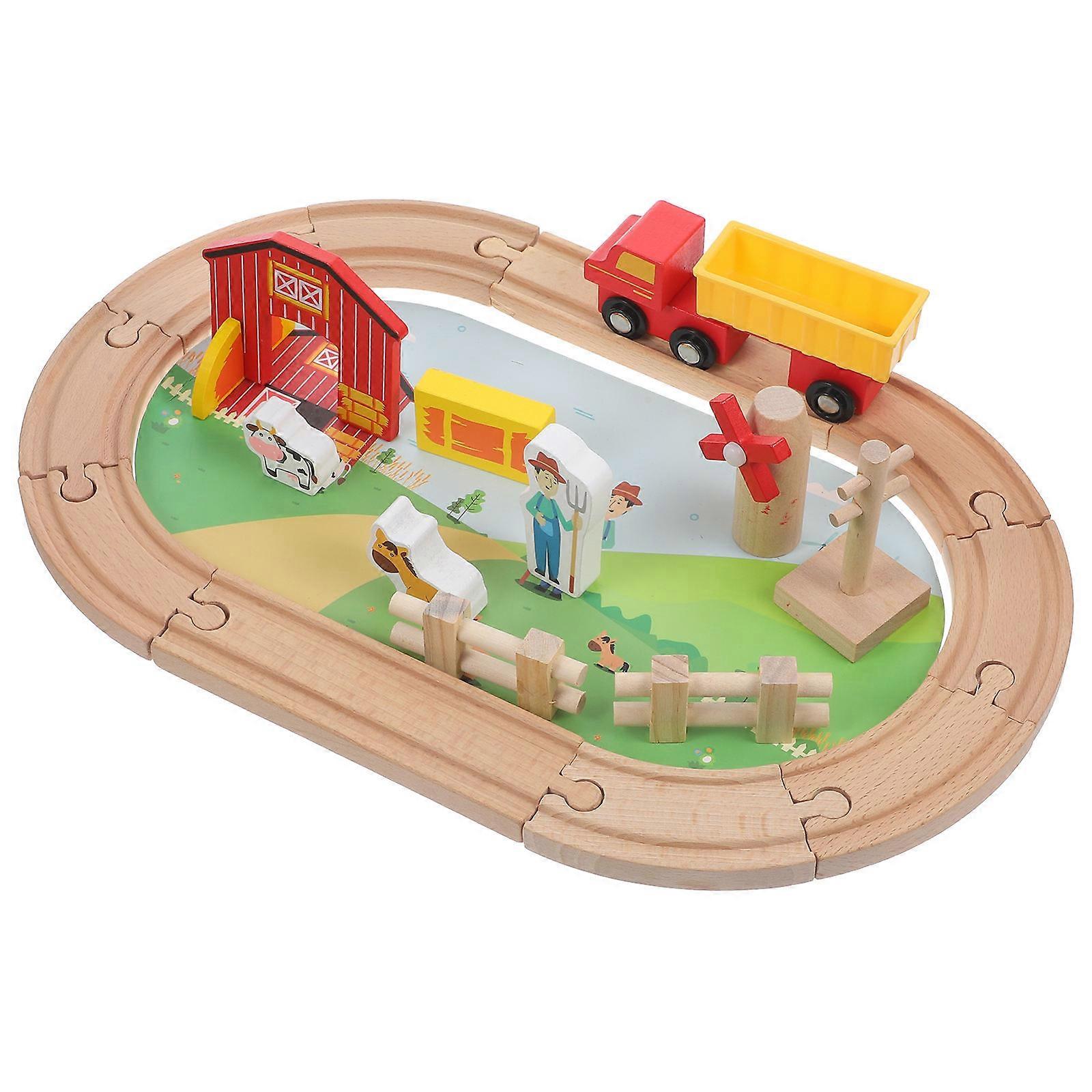 Educational Wooden Train Track Toy For Toddlers 3Set Enhances Logical Thinking Development Through Play
