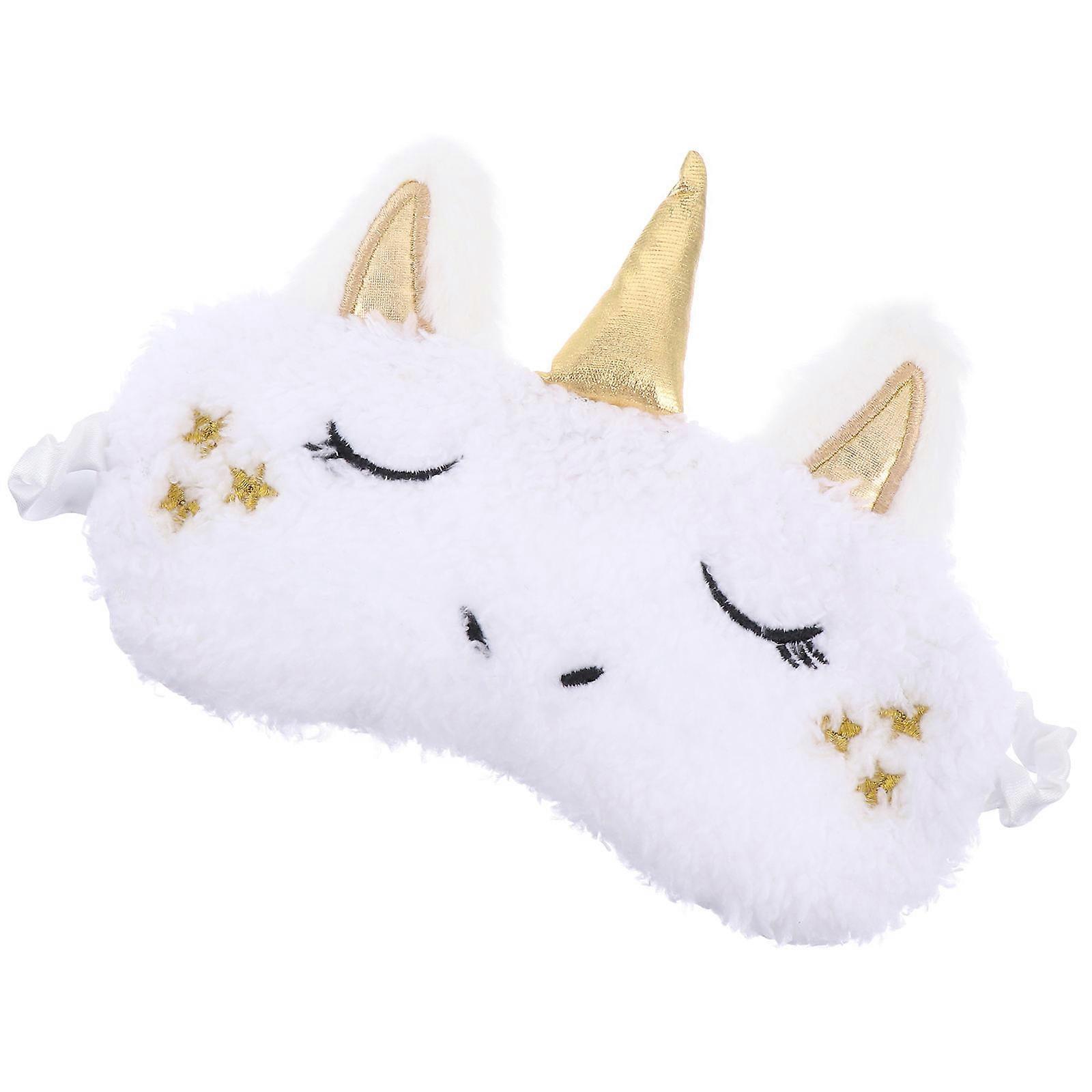 Novelty Eye Mask Adorable Unicorn Design Berber Fleece For Flight Train Sleep 1Pc