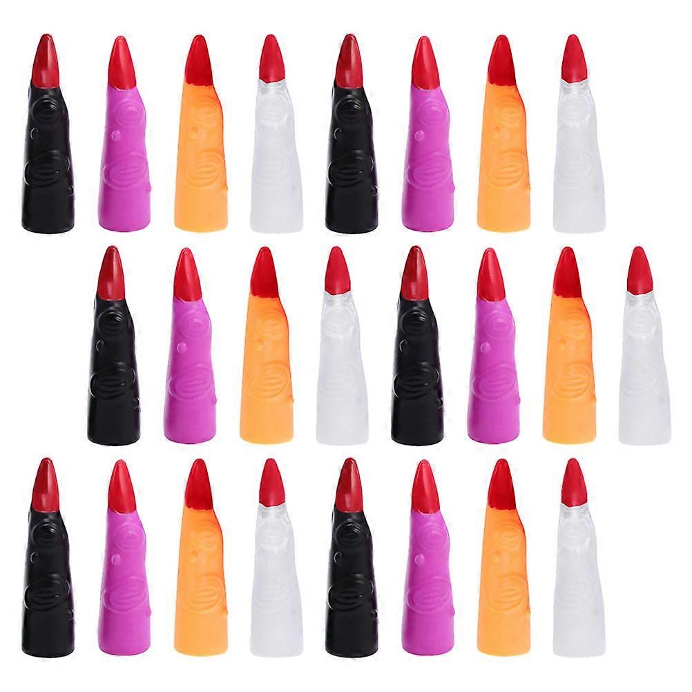 Halloween Decorative Finger Sleeves 40Pcs Assorted Color Creepy Long Tips DIY Props Decoration