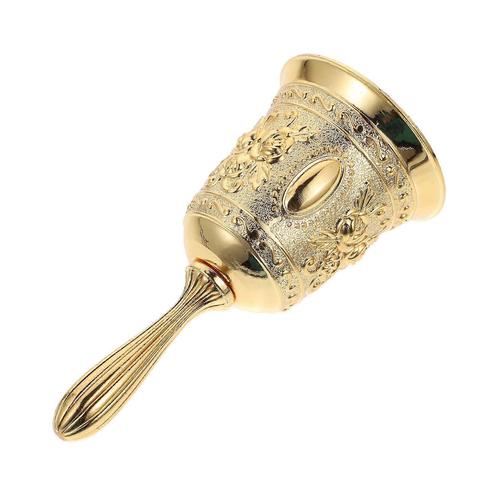 Manual Hand Bell European Style for Restaurant Use 5Pcs Golden