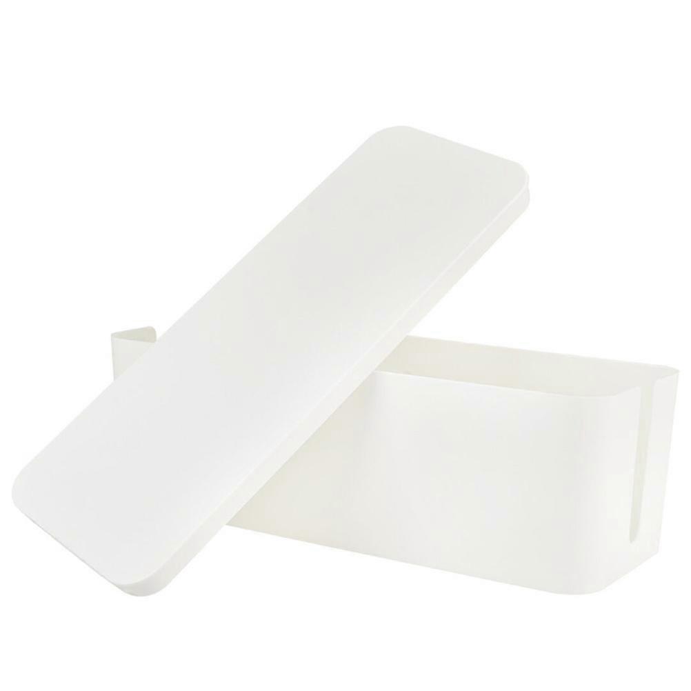 Plastic Cable Case Cable Management Organizer Box for 2Pcs Large White