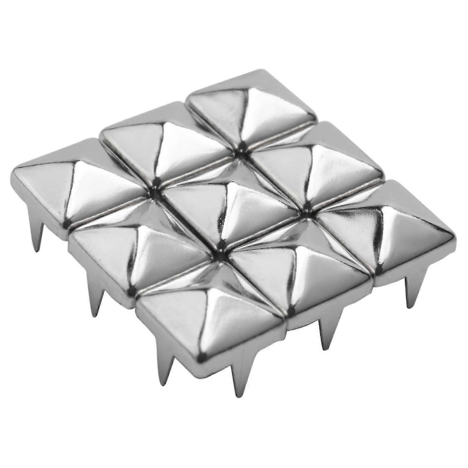 200 Pcs 6 Mm Silver Studs Pyramids Rivets Decoration