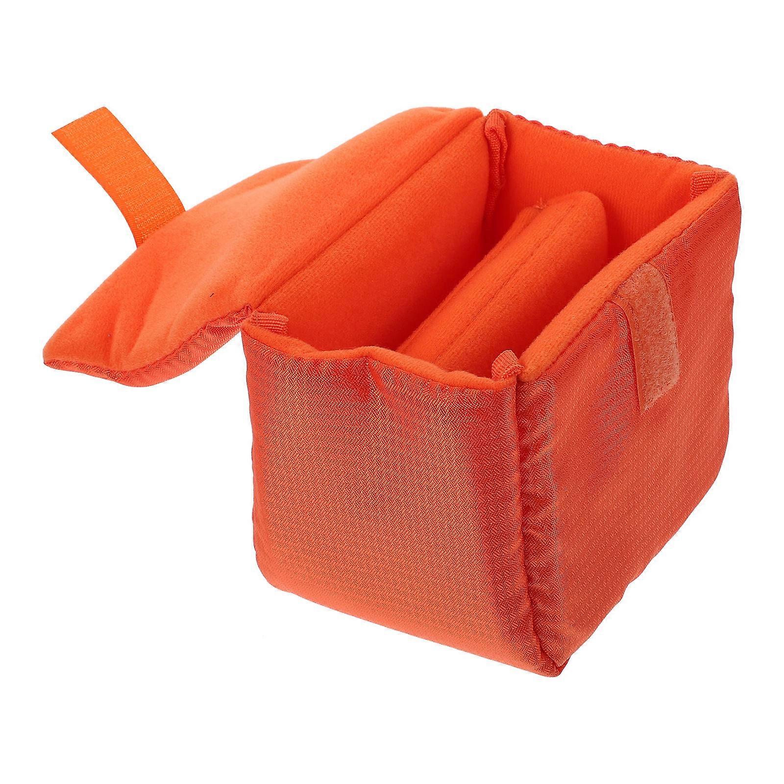 Orange Polyester Lens Pouch Bag for Waterproof Camera Lens Protective Case