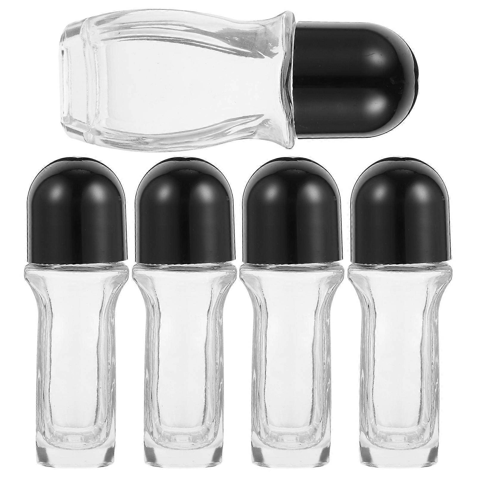 Portable Essential Oil Bottle Roll-on Bottle for Storage Use 5Pcs White Glass