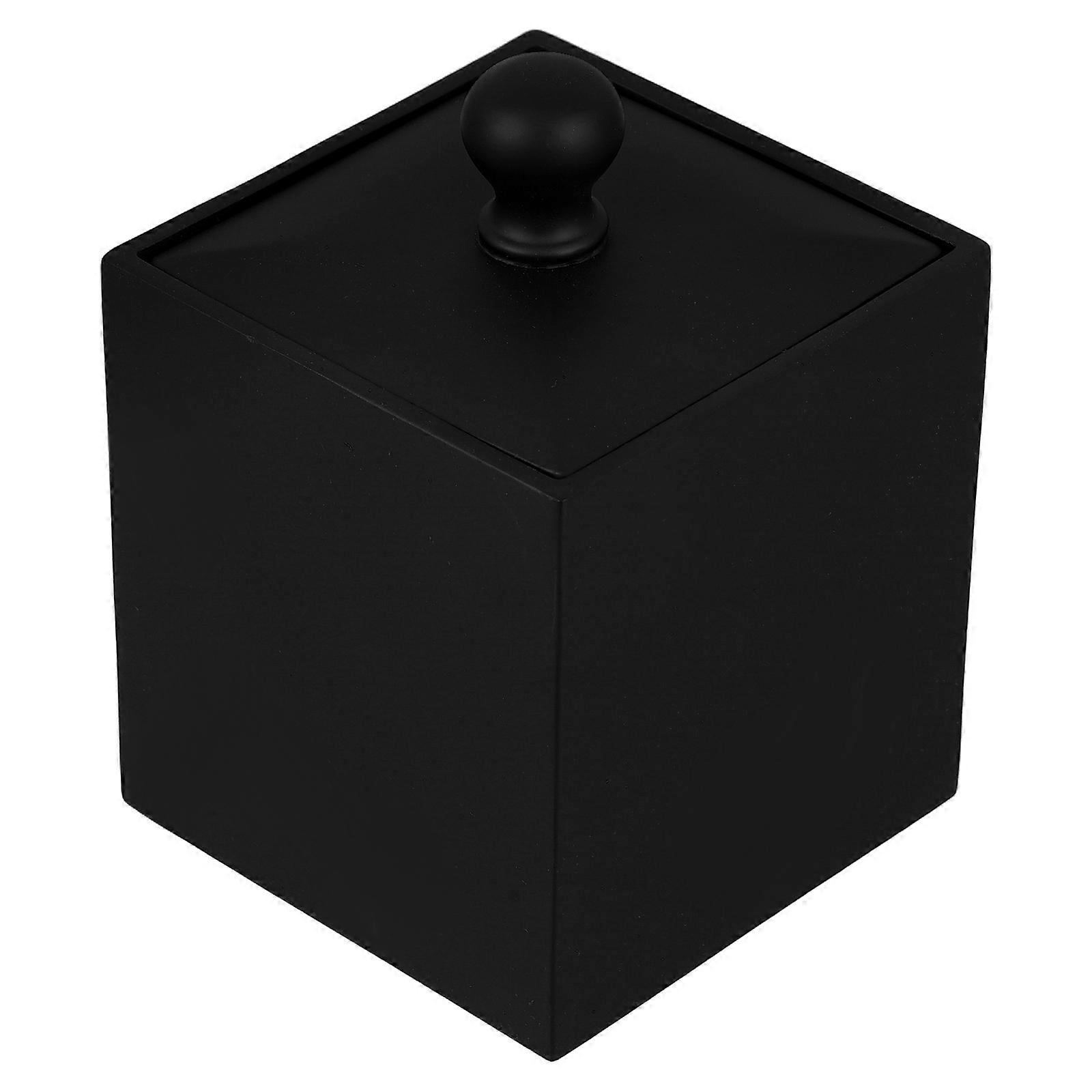 Storage Case Cotton Swabs with Lid for Storage Use 2Pcs Black Container