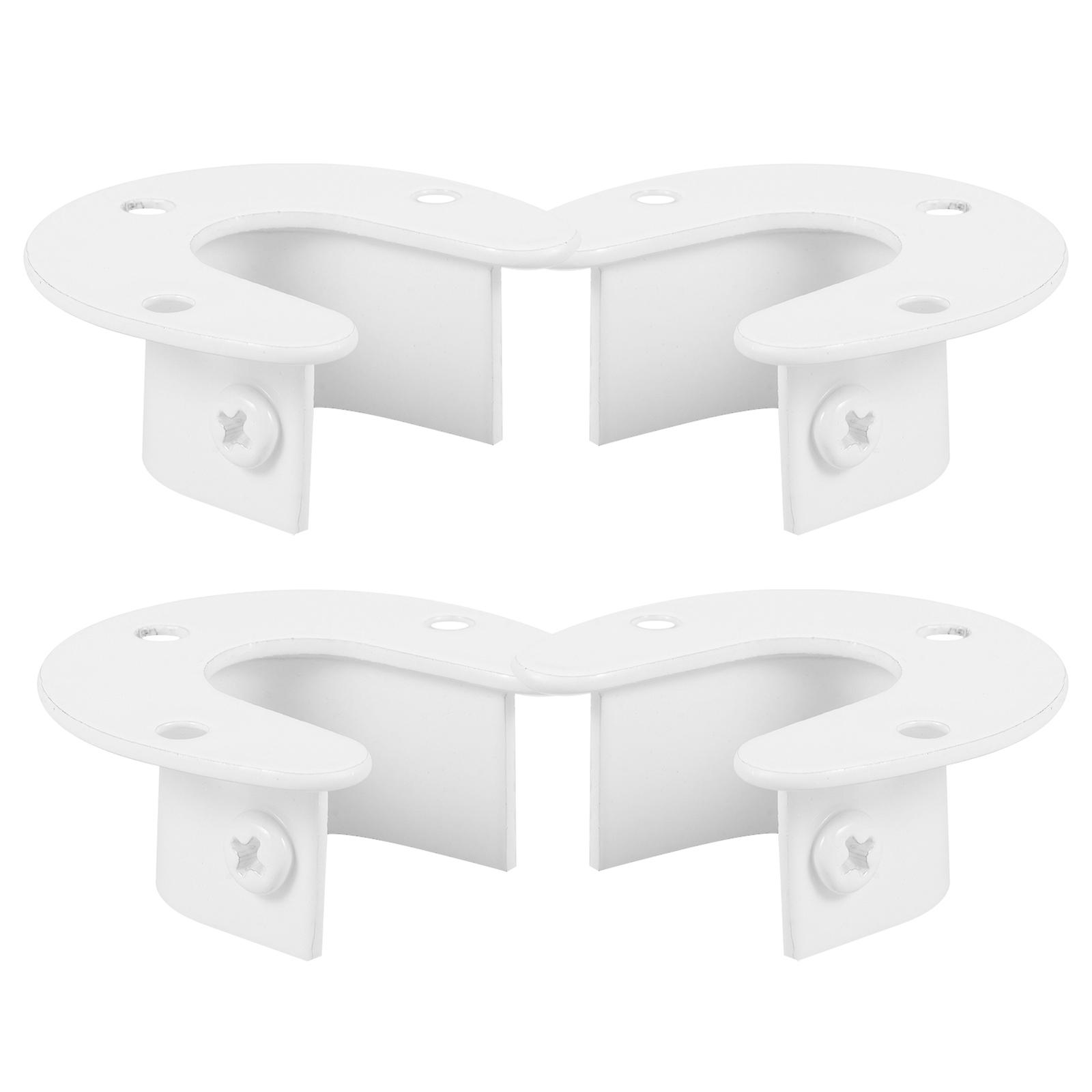 Curtain Rod Brackets Closet Pole Socket for Holding Use 20Pcs White