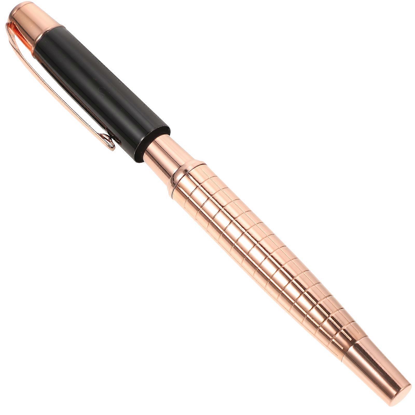 Metal Pen Refill 3Pcs Portable Writing Tool For Students In Elegant Rose Gold Color With Design
