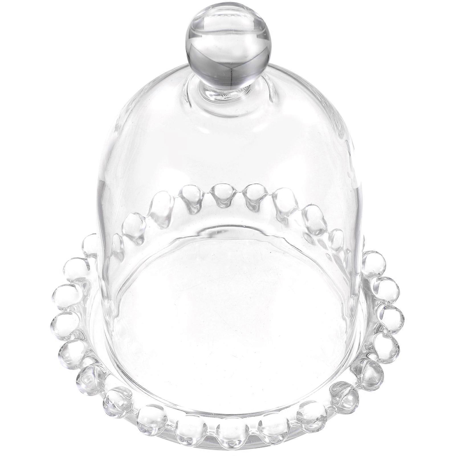 Pastry Serving Tray Glass Dome for Display 2Pcs Small Cake Holder