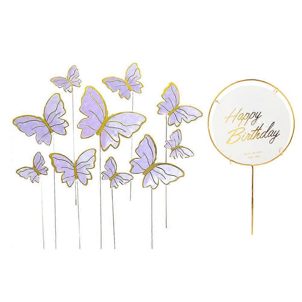 Creative Butterflies Shaped Cake Picks Cake Ornaments for Decor 3Sets