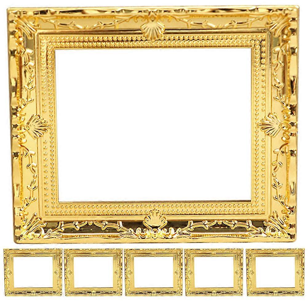 Tiny House Plastic Frame 6Pcs Miniature Furniture Accessory 3.03X2.55X0.28In Simple and Generous Model Scene Layout