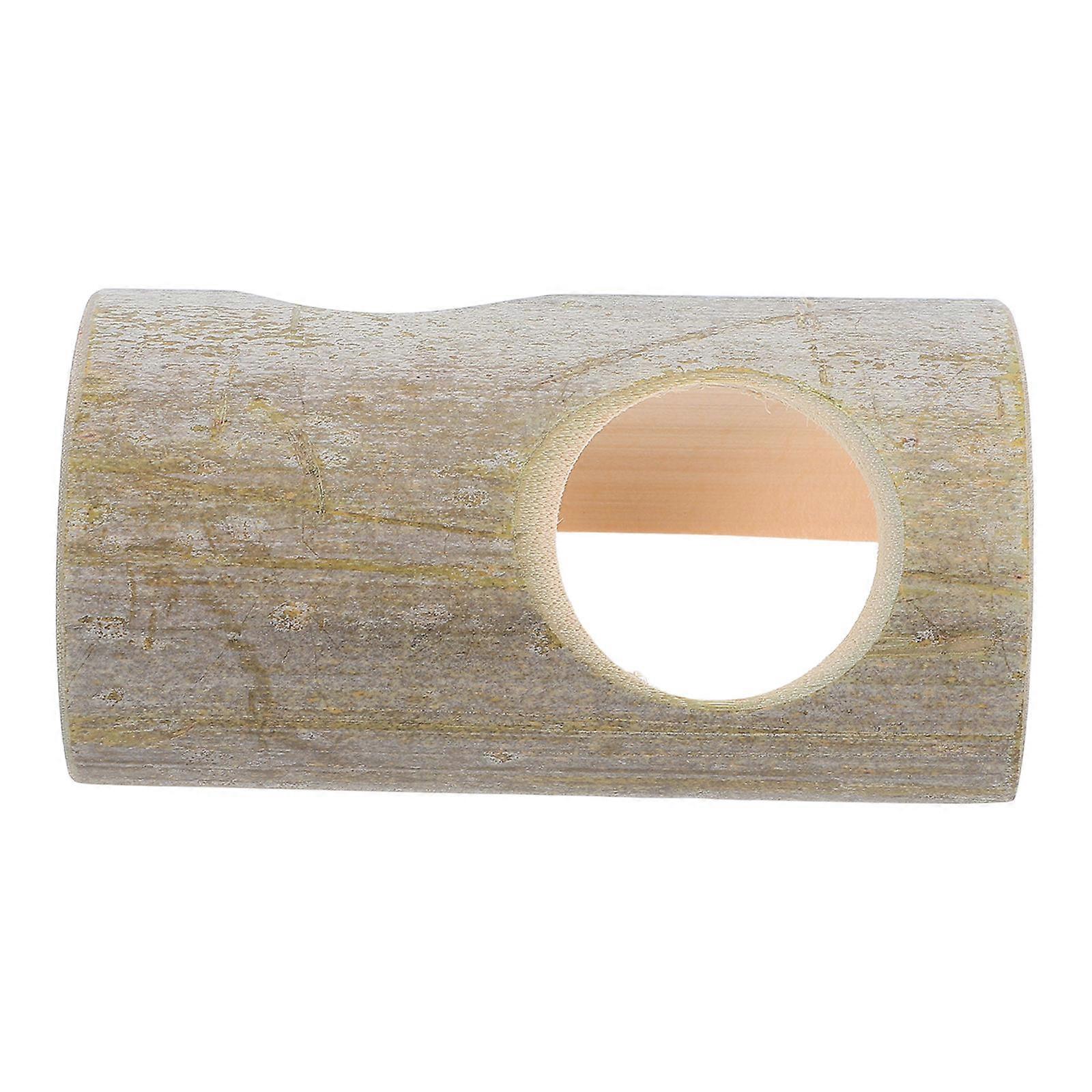 Bamboo Tunnel for Hamsters with Hideout Function 2Pcs Small Pet Toys