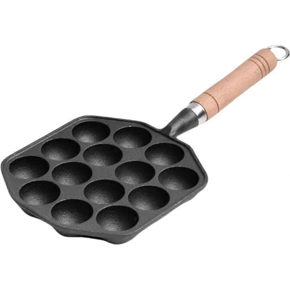 Takoyaki Pan 14Hole, Takoyaki Grill Pan Molds, Japanese Octopus Ball Maker, Black, 34 x 16.6 cm