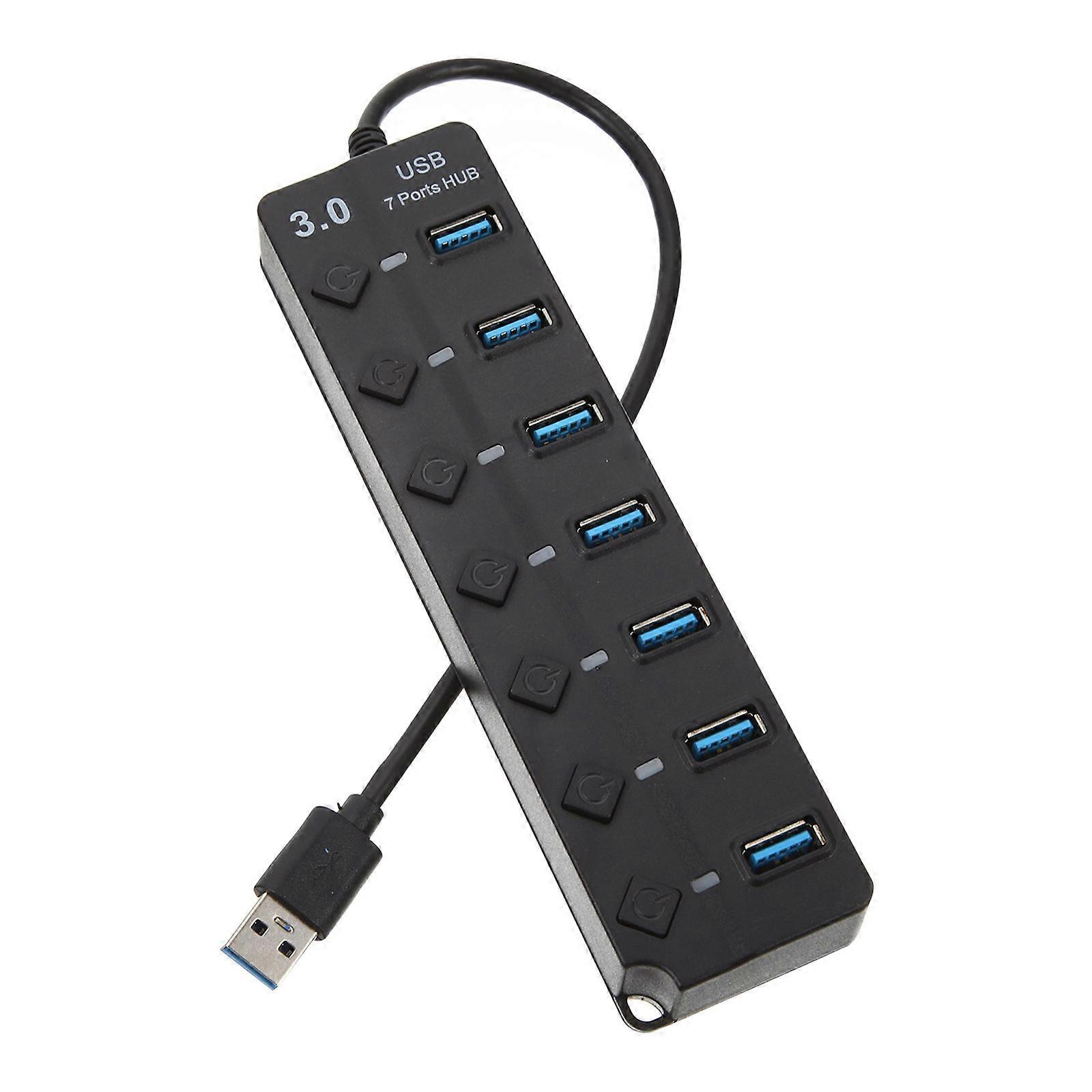 Multi-Port USB Hub Docking Station For Home Use 2X4.4X17Cm Black Stable Operation Plug And Play 1Pcs